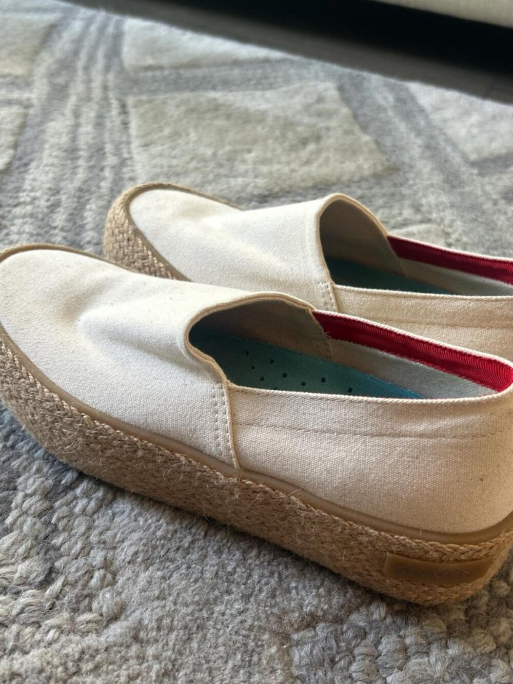 SeaVees White Canvas Espadrille Slip-On Shoes Size US 9